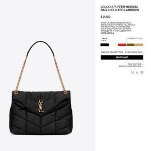 BRAND NEW YSL LouLou Puffer Medium Bag